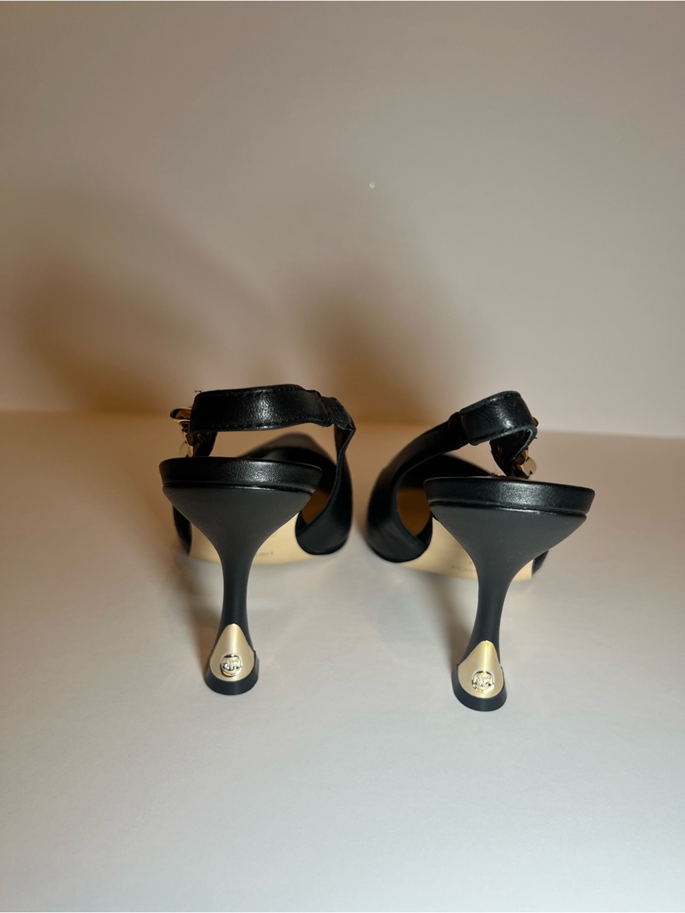 Nine West Veroni Black Leather Slingback Pump with Gold Accent - Picture 5 of 6